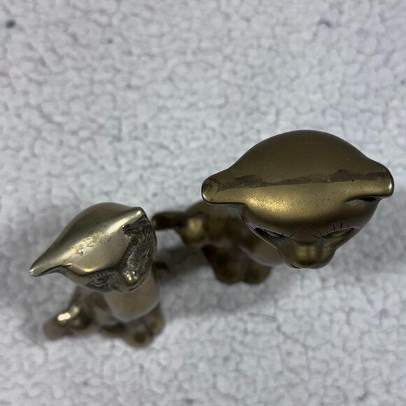 Pair Of VTG Mid Century Brass Siamese Cat Statue Figurines MCM KOREA Brass Cats - Picture 8 of 8